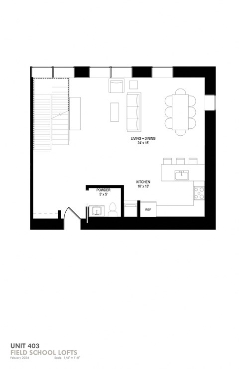 Floor plan for 2 beds, 2.5 baths, 1594 sqft